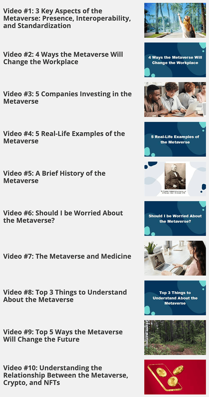 Metaverse Made Simple Videos List